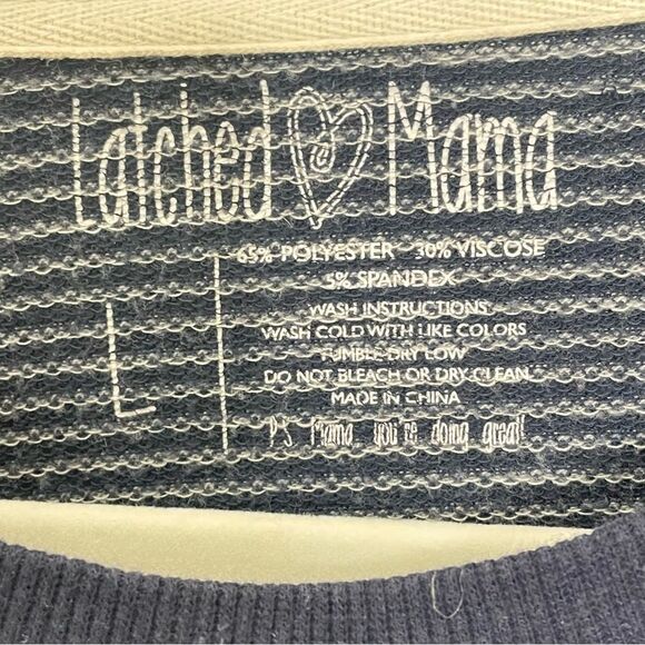 Latched Mama Striped Maternity Pullover Top Large - Picture 4 of 6